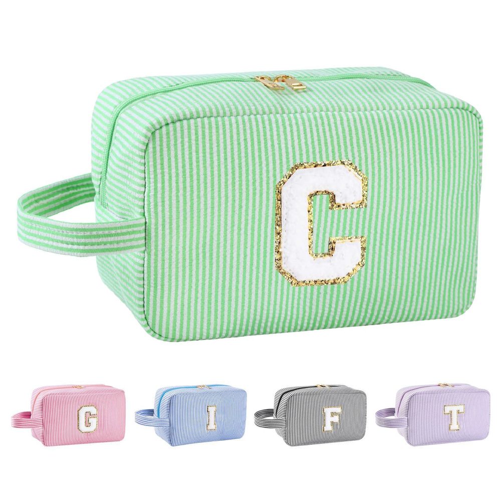 Personalized Initial Makeup Bag A-z, Travel Toiletry Bag Preppy Make Up Bags🖐